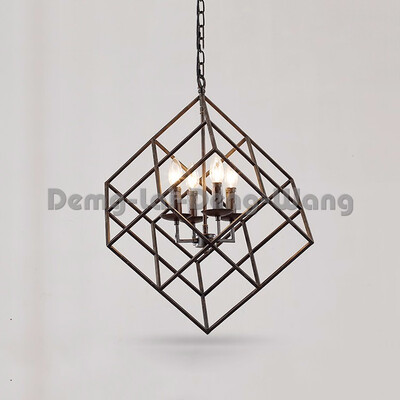 

Factory manufacture centerpieces black vintage square pendant light chandeliers for home kitchen island