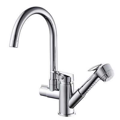 

Cobbe kitchen faucet hot&cold pull-type sink sink kitchen with pressurized spray gun faucet