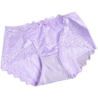 

Seamless lace mid-rise womens underwear sexy elegant brushed cotton womens triangle briefs