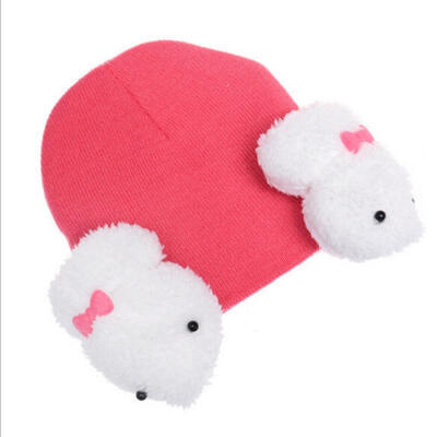 

Baby Chidren Toddler Kids Knitted Cute Rabbit Crochet Ear Beanie Warm Winter Hat