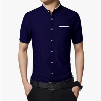 

Men Dress Shirts Fashion Designer 2016 Men Short Sleeves Shirts Solid Color Men Shirts Casual Men Shirts Plus Size 5XL Hot Sale