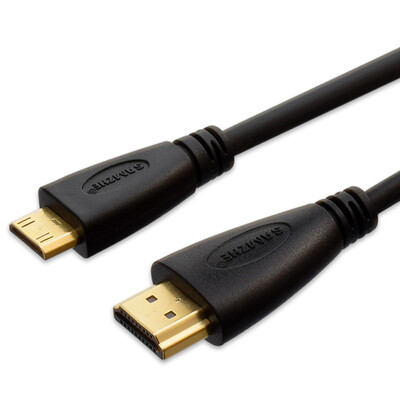 

Shanze (SAMZHE) MN-H10 HDMI кабель передачи Mini HDMI двунаправленный конвертер стройный версия C HDMI порт мини-цифровой высокой четкости черная линия 1 м