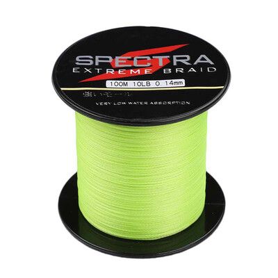 

100M-2000M 6LB-300LB Test Fluorescent Green 100%PE Dyneema Braided Fishing Line