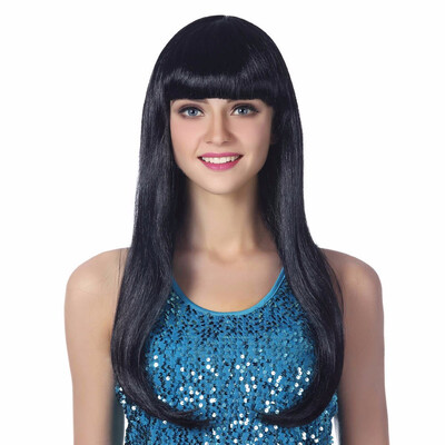 

22" Straight Cosplay Wig With Bangs Synthetic Fake Hair Custom Cosplay Wigs For Women Heat Resistant Blond Purple Pink Red Blue
