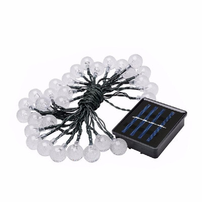 

6M 197Ft 30 LED Solar Crystal Ball String Outdoor Light Colorful 8 Lighting Modes IP65 Water Resistance Built in 600mAh Rechargea