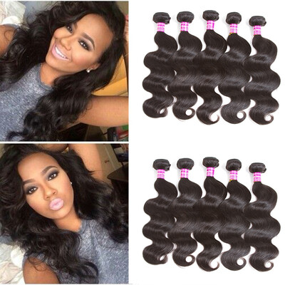

Glary Hot Sell Indian Body Wave Virgin Hair 5PCS Indian Virgin Hair Wet&Wavy Virgin Hair Extensions 8A Indian Hair Weave