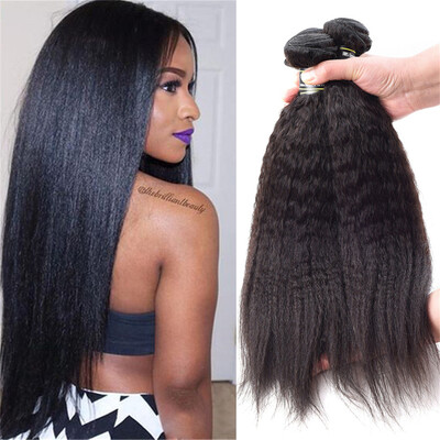 

Yaki Straight Brazilian Virgin Hair 3 Bundles Kinky Straight Hair Weaving Bouncy Hair Bundles Kinky Straight Weave