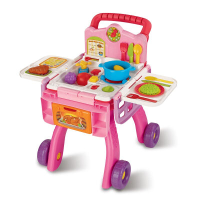 

VTech Vtech Kitchen Cart Trolley Girl Play House Toys With Music Role Playing Educational Toys