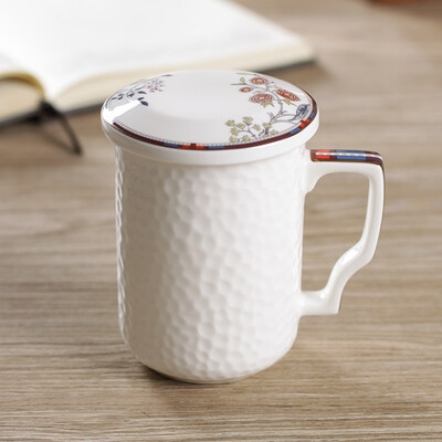 

Rhyme Tang relief bone china office cup mark milk cup office cup cup cup cup fragrant