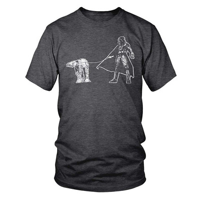 

Darth Vader Walking a Pesky AT-AT on a Leash Funny Star Wars T-Shirt