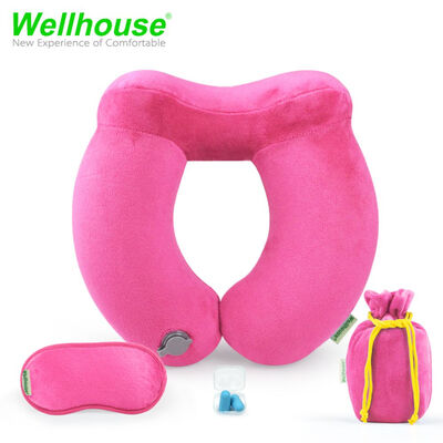 

Wellhouse Set Of 4 Inflatable U Shape Neck Pillow Detachable Neck Cushion Kit Washable & Portable Travel Pillow