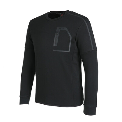 

PEAK mens autumn&winter new round neck grab hair sweater casual warm sports shirt DF684011 black M code