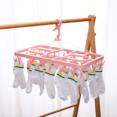 

Maybelline 40 clip square plastic folding drying rack socks underwear windproof rack multi-function clip drying rack random color