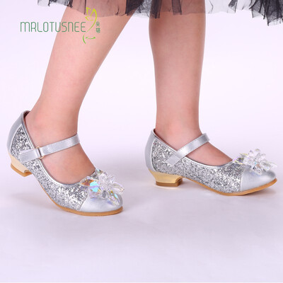 

Kids Girls Mary Jane Wedding Party Shoes Glitter Bridesmaids Low Heels Princess Dress Shoes