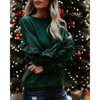 

Autumn New Fashion Womens Batwing Long Sleeve Jumper Sweater Pullover Loose Tops