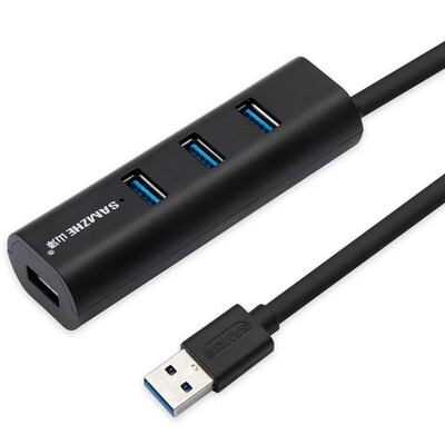 

Shanze (SAMZHE) JXQ-A11 USB Splitter USB3.0 высокоскоростное расширение классической моды 4 HUB hub настольный компьютер ноутбук перетащить три 30CM черный