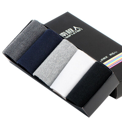 

【Jingdong Supermarket】 Antarctic socks men socks anti-off movement business men socks men's cotton socks in the tube socks 5 pairs of mixed gift box installed NMXAB-2 male tube fine lines 5 double