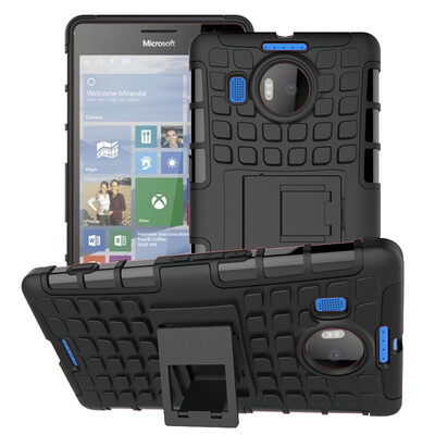 

Fivice Nokia Lumia 950XL Case TPU anti-fall tire pattern back clip bracket phone case