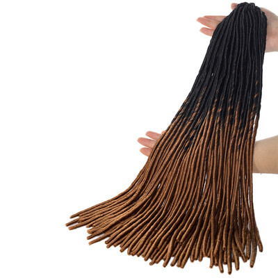 

20" Two Ombre Braiding Hair Extension Faux Locs Synthetic Crochet One Piece Hair Braids 100g