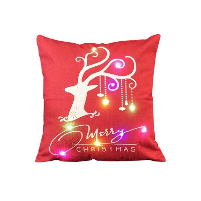 

18 18 inches 45 45cm Linen Colorful LED Light Christmas Cushion Cover Decorative Sofa Car Throw Pillow Case Pillowcase Chris