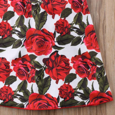 

UK Infant Baby Girls Halterneck Casual Dress Toddler Sundress Floral Party Dress