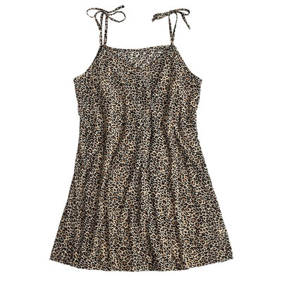 

Leopard Print Tie Strap Slip Dress