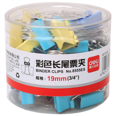 

Deli 8554ES color 25mm long tail clip long tail ticket 48 tube