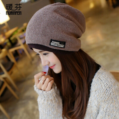 

Warm Fen NuanFen hat female winter Korean version of the curling wool hats trend trend fashion earmuffs knit hat simple maternity month hat TS007MZC khaki