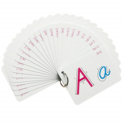 

26 pc- Alphabet Flash Cards-English word learning card&pocket size flash card for Preschool children-English Vocabulary Cards