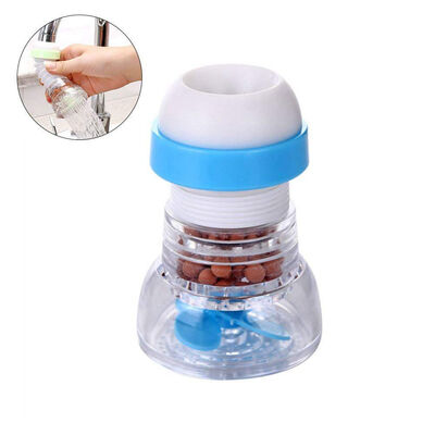 

UpperX Faucet Water Filter360 degree Rotation & Scalable Medical Stone Faucet Water Filter System for Kitchen Bathroom Blue