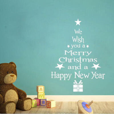 

Merry Christmas Happy New Year Removable Home Window Wall Sticker Decal Decors W
