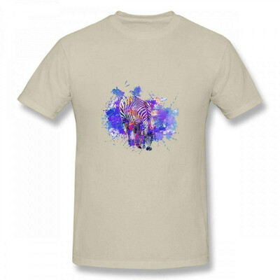 

Andrea Haase Animals Illustration Modern Cool Colorful Zebra Artwork with Paint Splatter Men T-Shirt