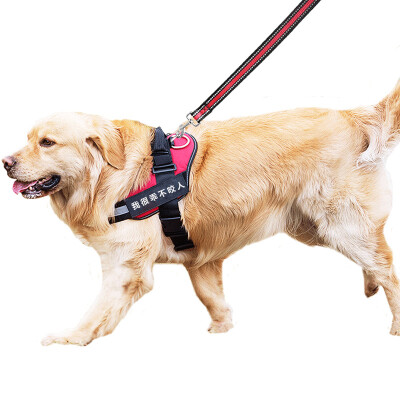 

Dipper dog chest strap dog chest strap pet leash rope dog chain large dog dog rope golden hair collar explosion-proof punch strap supplies red L