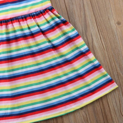 

UK Baby Girls Striped Summer Clothing Skirt Kids Casual Sundress Outfit Dress