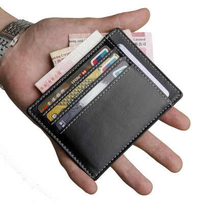 

Ultra thin wallet, short card pack multifunctional small wallet genuine cowhide, bank credit card, Student Wallet male and fema