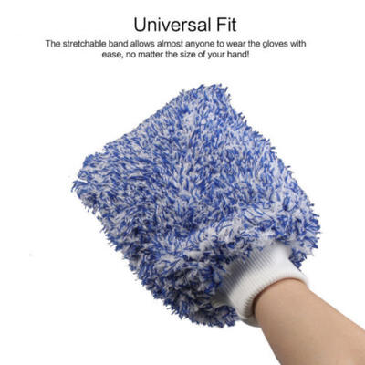 

2 Jumbo Blue Car Wash&Dry Washing Microfiber Chenille mitt Cleaning Glove AU