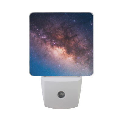 

ALAZA LED Night Light With Smart Dusk To Dawn SensorGalaxy Universe Space Illustration Plug In Night Light