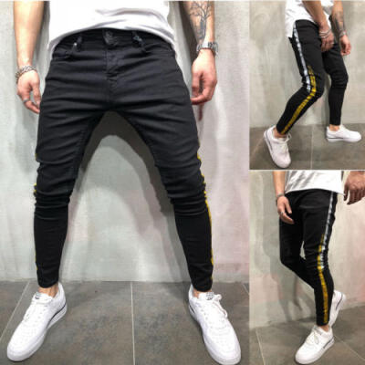 

Mens Slim Fit Urban Straight Leg Trousers Casual Pencil Jogger GYM Pants