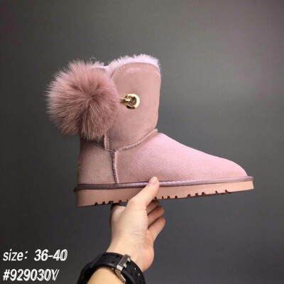 

2018 new WGG 5803 Fur One Snow Boots Womens Non-slip Hair Ball Cotton Boots Thick Parent-child Snow Boots Leather Boot