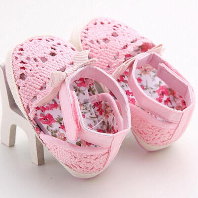 

USA Baby Infant Kids Girl Summer Soft Sole Crib Crochet Toddler Newborn Shoes