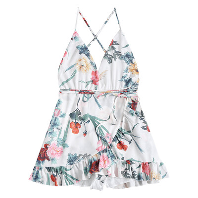 

Ruffles Floral Cami Romper