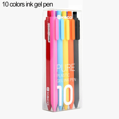 

KACO Pure Retractable Gel Ink Pens Fine Point 05mm Click Pens for Coloring Book Planners 10pcsset