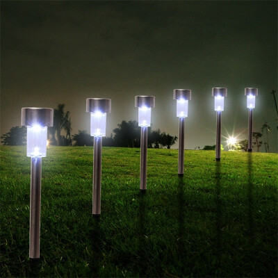 

JUEJA 5 Pcs Stainless Steel Solar RGB LED Lawn Light Garden Landscape Lamp for Light Induction Outdoor Yard Deck Pathway