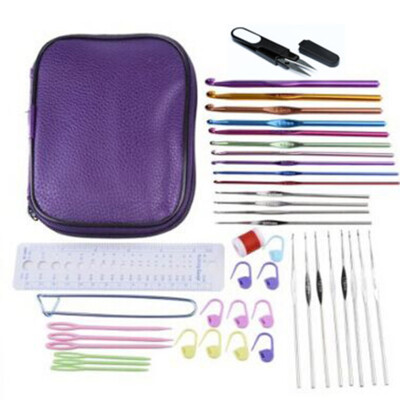 

New Hot Selling Leather Case 22pcs crochet Hooks and 20pcs Accessories