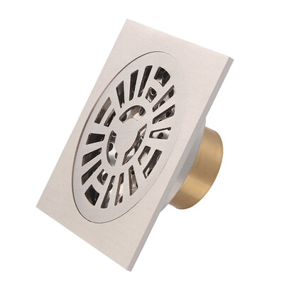 

(MEJUE) Z-4117 full copper square deodorant floor drain toilet kitchen balcony floor drain silver dual use