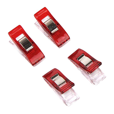 

MyMei On Sale Useful Sewing Craft Quilt Binding Clips Clamps Clear&Red 50pcsSet