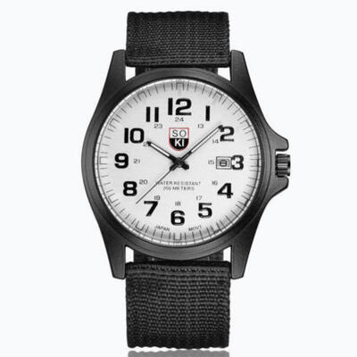 

New Military Army Mens Date Canvas Strap Analog Quartz Sport Wrist Watch Gift UK