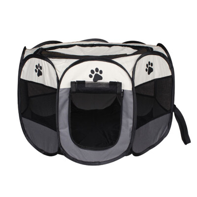 

Detachable Foldable Octagonal Pet Fence Tent Portable Oxford Cloth Kitten Puppy Playpen Cage