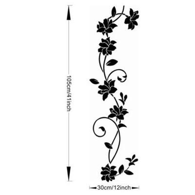 

45x60CM Black Flowering Ratten Vine Wall Stickers Vinyl Art Mural Home Decor DIY