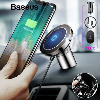 

Baseus Qi Wireless Charger Car phone Holder for iphone 8 XAir Vent Mount Wirelss Charging Phone Holder For Samsung S9 S8